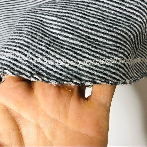 Anthropologie Postage Stamp Gray White Stripe Tank - Picture 5 of 11